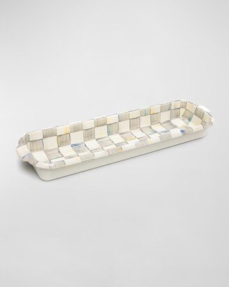 18 Sterling Check Enamel Baguette Dish