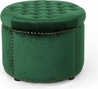 Tiernan Glam Velvet Tufted Ottoman