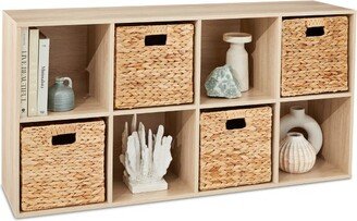 Best Choice Products 8-Cube Bookshelf, 11in Display Storage System, Organizer w/ Removable Back Panels - Light Oak