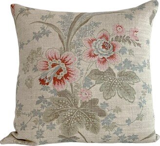Ballard Designs Laura Floral Parchment Romantic Throw Pillow Cover - Parisian Style Vintage Cottage Decor