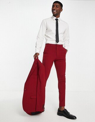 super skinny suit pants in burgundy-AA