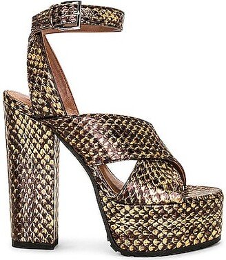 Platform Sandal in Metallic Gold