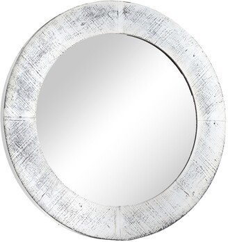 American Art Decor Round Wooden Framed Wall Mirror