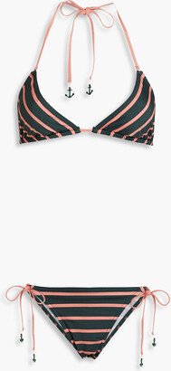 Striped triangle bikini-AA