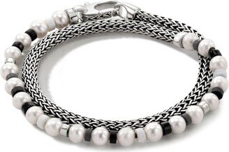 Sterling Silver Pearl Wrap Bracelet