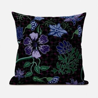 Amrita Sen Designs Amrita Sen Checkerboard and Flowers Indoor Outdoor Pillow