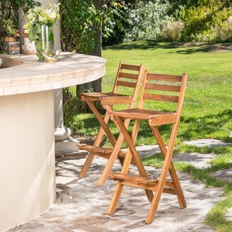 Tundra Outdoor Acacia Wood Bar Stool