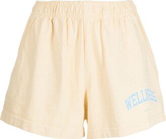 Wellness-print cotton shorts