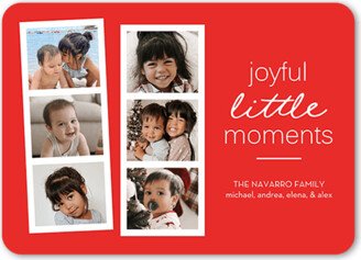 Holiday Cards: Photo Booth Holiday Card, Red, 5X7, Holiday, Matte, Signature Smooth Cardstock, Rounded