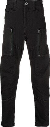 Logo-Embroidered Cotton Tapered Trousers