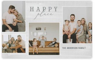 Placemats: Contemporary Happy Place Collage Placemat, Gray