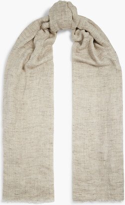 Metallic linen-blend scarf