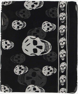 Skull Print Silk Foulard