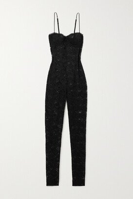 O-lover Stretch-lace Jumpsuit - Black