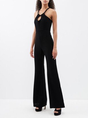 Frankie Cutout Crepe Flared-leg Jumpsuit