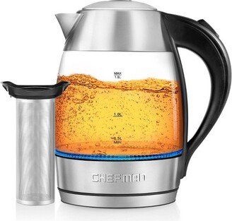 1.8L Glass Electric Kettle with Tea Infuser - Silver