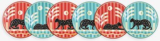 Multi-coloured Panthère de Graphic-print Coasters set of six