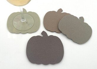 Halloween Pumpkin Coasters 5mm Thick Merino Wool Felt Coaster Set Autumn Fall Decor