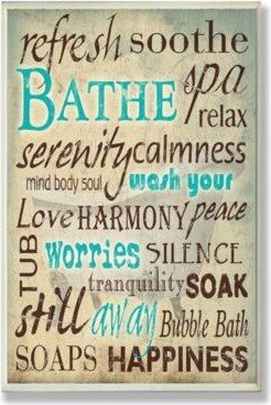 Home Decor Bathe Wash Your Worries Typography Bathroom Art Collection