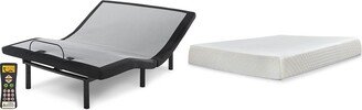 10 Inch Chime Memory Foam Black/White 2-Piece Mattress Package-AC