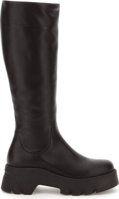 Ridged-Detail Knee Length Boots