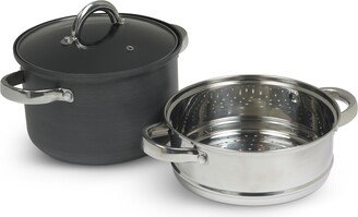 Sedona Hard Anodized Aluminum 4-Qt. Multi Cooker with Glass Lid & Steam Tray