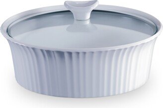 French White 2.5-Qt. Round Casserole with Glass Lid