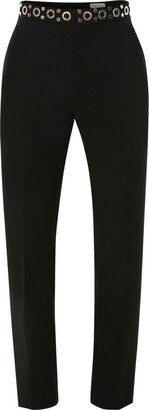 Eyelet-Waist Slim-Cut Trousers