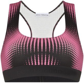 Rabanne Geometric-Print Sports Bra