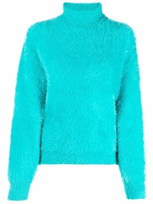 Faux-Fur Roll-Neck Jumper