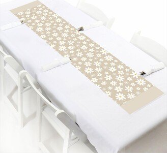 Big Dot Of Happiness Tan Daisy Flowers - Petite Floral Party Paper Table Runner - 12 x 60 inches