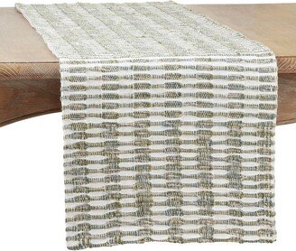 Saro Lifestyle Woven Line Runner, Green, 16