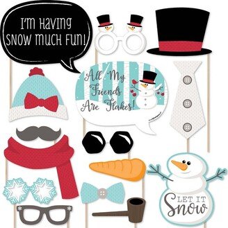 Big Dot of Happiness Let It Snow - Snowman Christmas - Holiday Photo Booth Props Kit - 20 Count