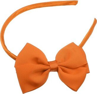 Unique Bargains Bow Headband Fashion Cute Polyester Hairband for Teenager 5.9x4.4 Inch Orange