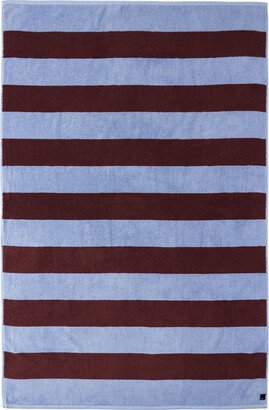 Blue & Burgundy Frotte Stripe Bath Sheet