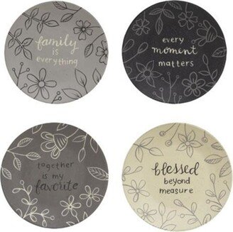 Sentiment Floral Plate 4 Asstd. - H - 6.25 in. W - 0.50 in. L - 6.25 in.