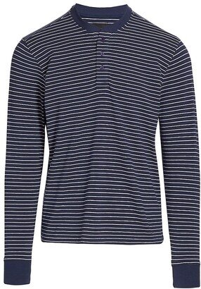 COLLECTION Striped Henley Pajama Top