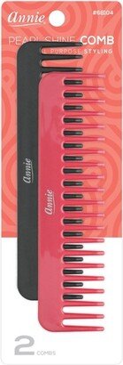 Annie International Pearl Shine Wide Tooth Combs - 2ct