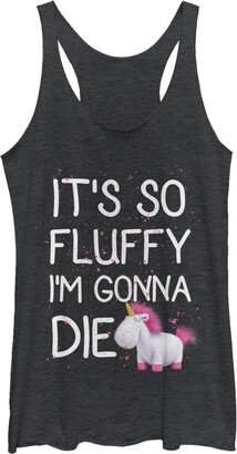 Women's Despicable Me Agnes Fluffy Unicorn Spots Racerback Tank Top - Black Heather - Medium