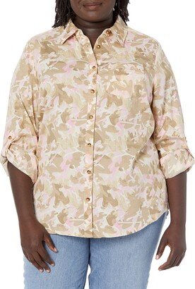 Women's Zoey Long Sleeve with ROLL TAB Cozy CAMO Blouse