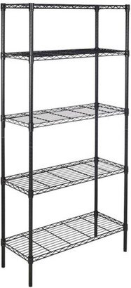 5-Layer Plastic Coated Iron Shelf 180*90*35 Storage Shelf, Black - 35.43 x 13.78 x 70.87