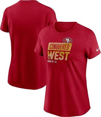 Women's Scarlet San Francisco 49ers 2022 Nfc West Division Champions Locker Room Trophy Collection T-shirt