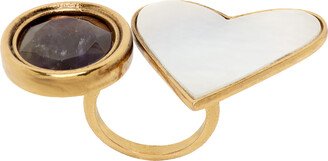 Gold Heart & Stone Ring