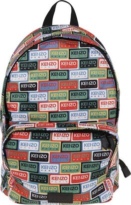 Labels Logo-Printed Zipped Backpack