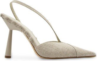 Rosie 100MM Linen Slingbacks