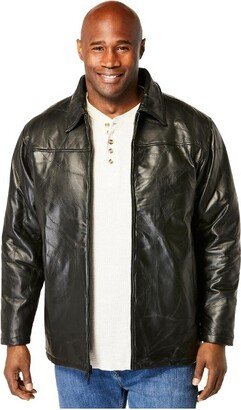 KingSize Men's Big & Tall Embossed leather jacket - Big - XL, Black