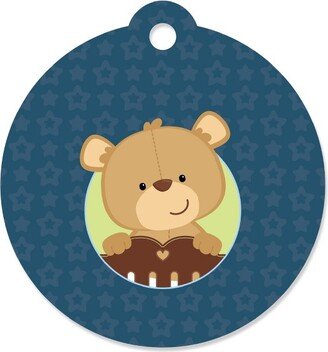 Big Dot of Happiness Boy Baby Teddy Bear - Baby Shower or Birthday Party Favor Gift Tags (Set of 20)