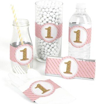 Big Dot Of Happiness Fun to be One - 1st Birthday Girl - Party Diy Wrapper Favors & Decor - 15 Ct