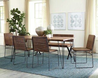 CDecor Brea Natural Acacia and Antique Brown 5-piece Rectangular Dining Set