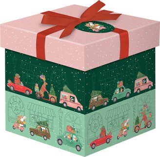 Punch Studio Small Square Gift Box w/ Bow Transportation